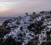 A classic view of Oia village after the famous sundown